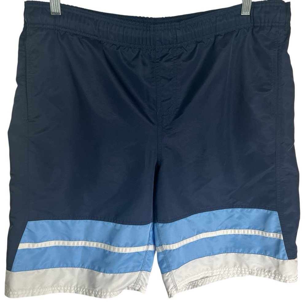 Nike Vintage 2000's Men 36 Navy Elastic/Drawstring Polyester Swim Board Shorts